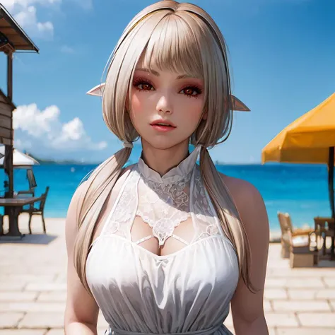 (masterpiece:1.2, best quality), Eleonora, western summer dress, housewife, lace on head, looking at viewer <lora:Eleonora-000009:0.69>