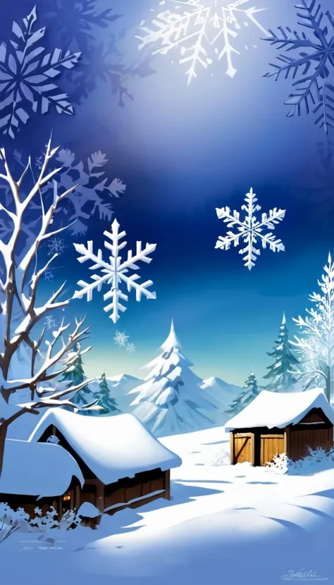 concept art Snowflakes, scenery, detailed background, masterpiece, best quality, high quality, absurdres <lora:snowflakes_xl_v1:1> . digital artwork, illustrative, painterly, matte painting, highly detailed