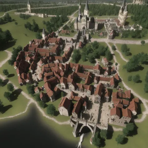 <lora:CityLora:0.9>, citymap, a map of a town, river running through it, Detailed and Intricate Castle, City Walls, Insanely Detailed And Intricate, Anisotropic Filtering, Unreal Engine, (Photorealistic:1.1), Cinematic, High Quality Reflections, Ray-Traced Volumetric Light, High Particle Render Distance