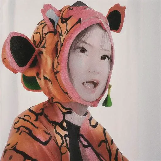 <lora:koreanGirls_kgirlscc:1>beautiful female k-pop idol wearing a cute dinosaur costume, her face is visible:: close up portait, shot on sony a1, 85mm F/1.4 ISO 100, medium format, 45 megapixel, studio lighting, softbox, high shutter speed flash photography, award winning photograph with golden ratio composition --testp --ar 2:3 --seed 1661 --creative --stylize 2600 --upbeta