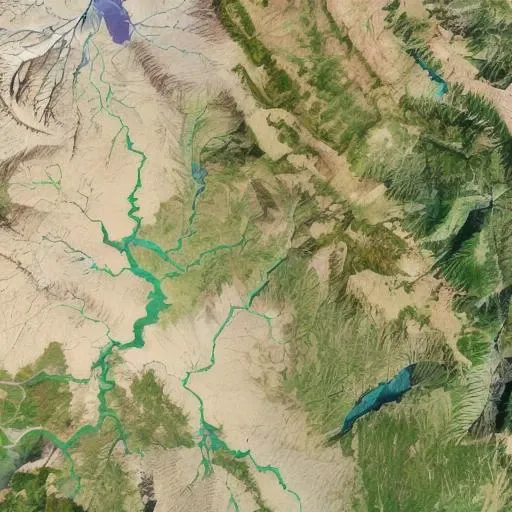 satellite image of oeax location, mapsatimageeu, (gamelandscapeheightmap512:0.5), cost, ocean, mesa, hills, rivers,