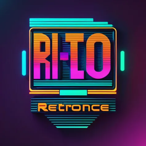 a logo :2, "RetroResonance" in retro-futuristic, 3D block letters that seem to pop out of the screen, reminiscent of 90s sci-fi aesthetics; retro-futuristic:1.8, 3D block:1.7, sci-fi:1.6.<lora:VHS_Style:1>