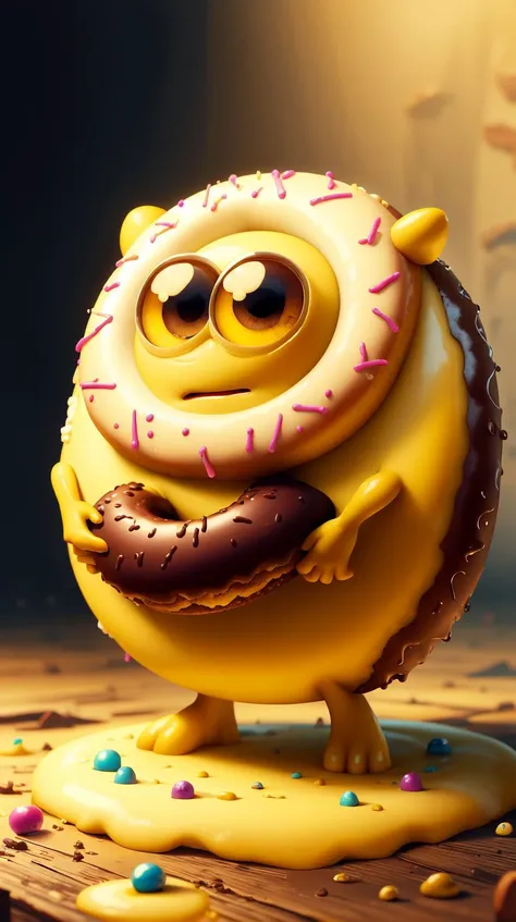 <lora:MinionStyle:1.25> MinionStyle Yellow doughnut, (Masterpiece:1.3) (best quality:1.2) (high quality:1.1)
