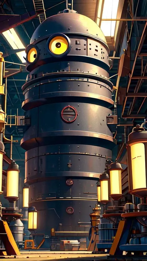 <lora:MinionStyle:1> minionstyle, interior giant factory, conveyer belts, machinery, cinematic 4k wallpaper,ultra detailed, high resolution, artstation, award winning