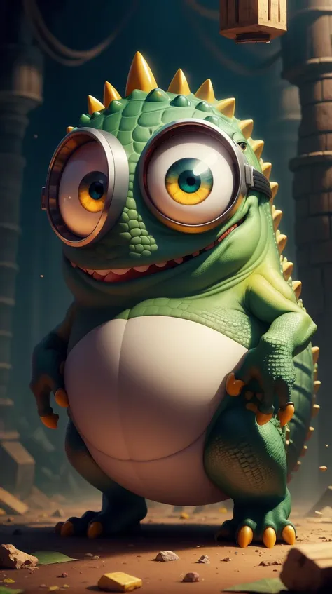 <lora:MinionStyle:0.7> MinionStyle crocodile, large minion-style eyes. SpectrumAI crocodile <lora:SpectrumAI-000002:0.7>, (Masterpiece:1.3) (best quality:1.2) (high quality:1.1)