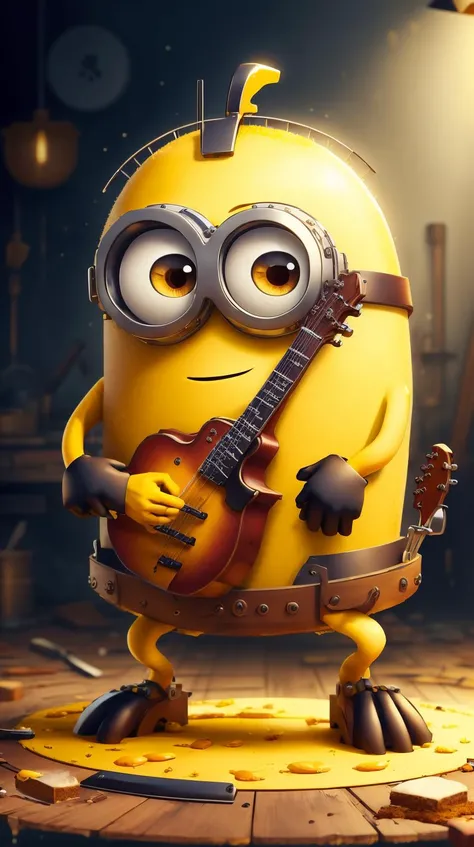<lora:MinionStyle:1.25> MinionStyle Yellow Mandolin slicer, (Masterpiece:1.3) (best quality:1.2) (high quality:1.1)