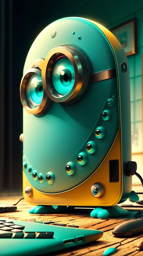 <lora:MinionStyle:1.25> MinionStyle Teal laptop computer, (Masterpiece:1.3) (best quality:1.2) (high quality:1.1)