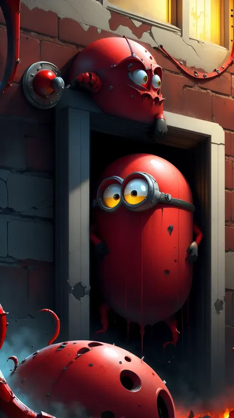 <lora:MinionStyle:1.25> MinionStyle Red the man stuck in the wall, creepy explorer sketch, godlike design, concept art, eldritch, grand scale, intricate detailed, (Masterpiece:1.3) (best quality:1.2) (high quality:1.1)