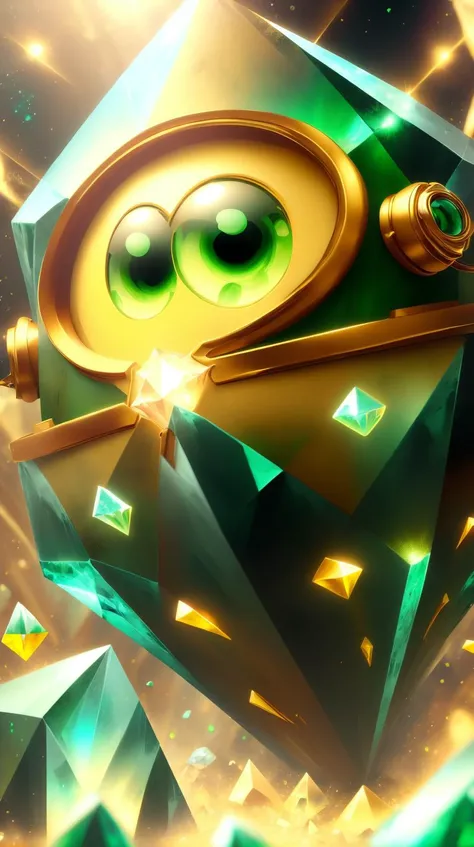 <lora:MinionStyle:1.25> MinionStyle Green   solo, (full body:0.6), looking down, detailed background, detailed face, (<lora:DecorationBundlev2:0.5>, crystallineAI, crystalline theme:1.1),  sound-wizard, wearing Gold spellcaster vest,  ecstatic expression,  concetric soundwave circles, primal vibrations,     sonic firestorm,    speakers in background, artificial lights, epic atmosphere,, (Masterpiece:1.3) (best quality:1.2) (high quality:1.1)