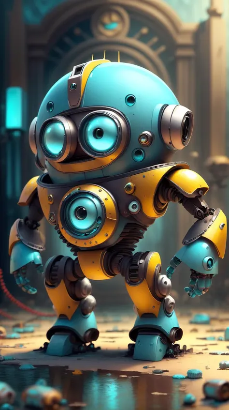 <lora:MinionStyle:1.25> MinionStyle Cyan robot, (Masterpiece:1.3) (best quality:1.2) (high quality:1.1)