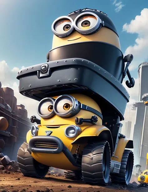 MinionStyle, Gigantic Digger, Power Windows, Luggage Carrier, Carbon Fiber, __properties/Visual-Appearance__, __properties/paint-vehicle__, , 8K, <lora:MinionStyle:0.8>