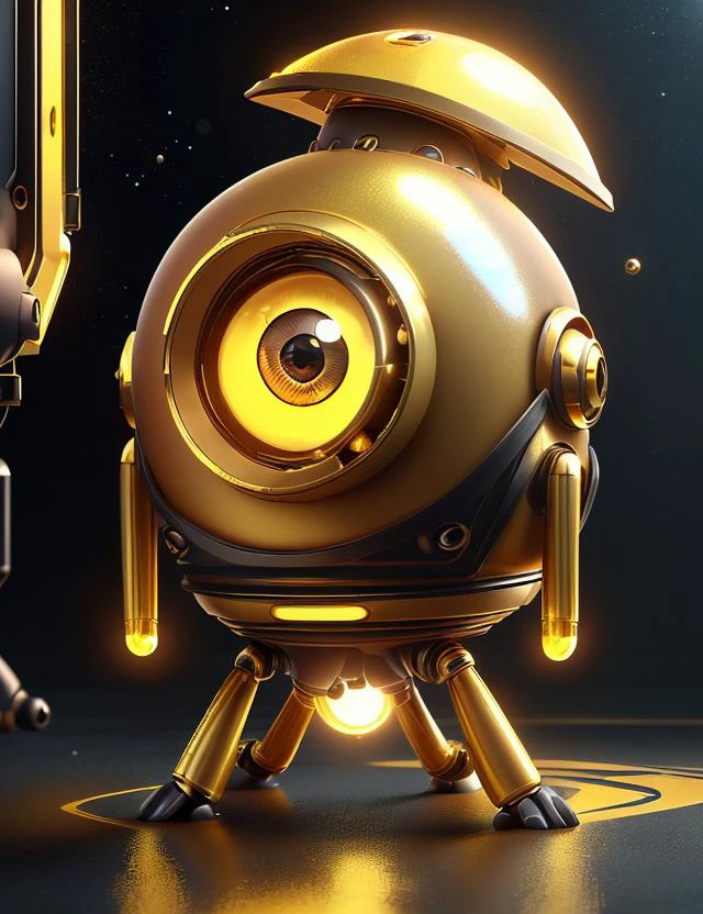 MinionStyle, Tiny Exoplanet Rover, Sequential Tail Lights, Gold, __properties/Visual-Appearance__, Shiny Resin Coating,, 8K, <lora:MinionStyle:0.8>