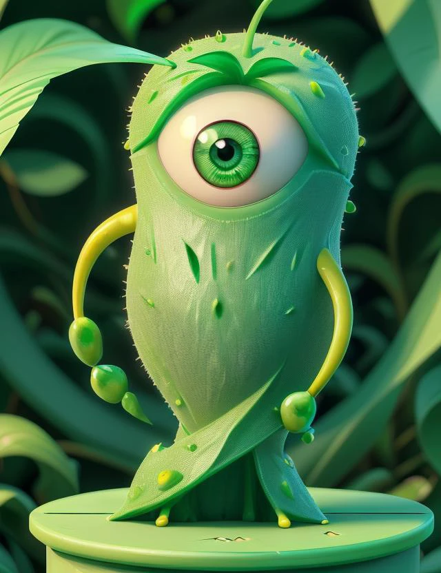 MinionStyle, Ample MustardYellow Weeping Arching plant, Stiff Texture Ascendant Herbaceous Stem, Papery, Emerald Green Aggregate Fruit fruit, Scaled, Involucrate, Basal, , 8K, <lora:MinionStyle:0.8>
