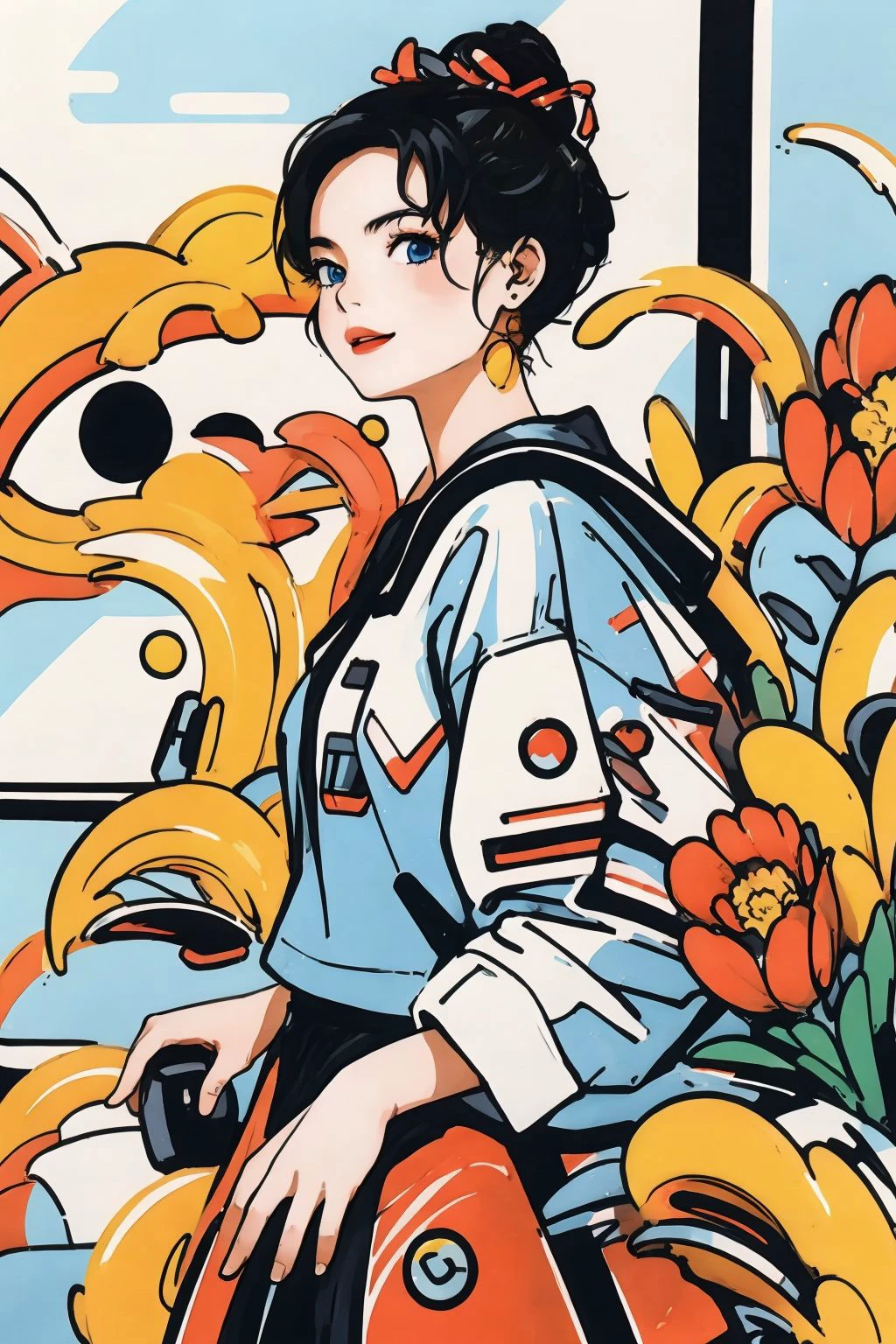 <lora:minimal_vector_style:0.8>, 1girl, looking at viewer, solo, <lora:lanjieying:1>, (masterpiece, best quality, high quality, highres, ultra-detailed),