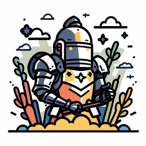 a Knight,
<lora:minimalVectorStyle:1>
