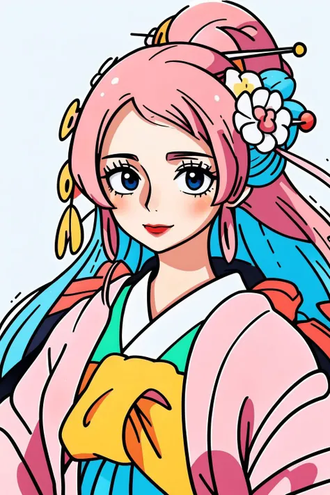 <lora:minimal_vector_style:0.8>, 1girl, looking at viewer, solo,Kozuki Hiyori, <lora:Kozuki_Hiyori_V2-000005:0.8>,hair flower,, (masterpiece, best quality, high quality, highres, ultra-detailed),