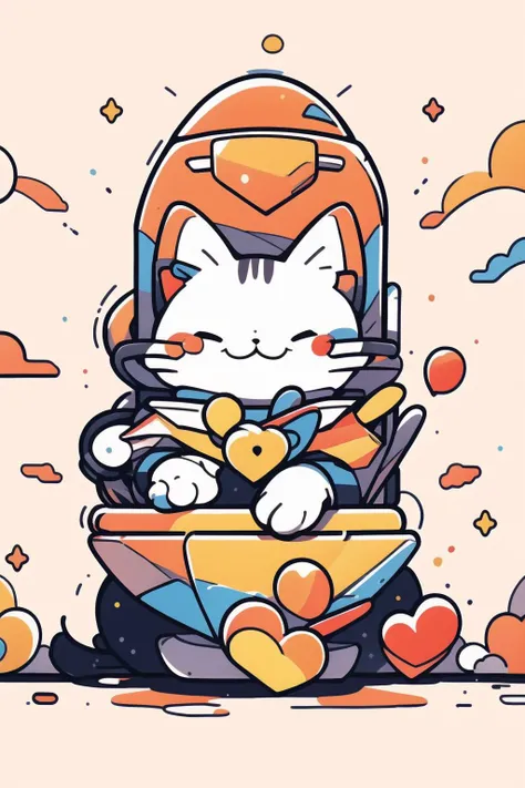 <lora:minimal_vector_style:0.8>, cat, <lora:cat_20230627113759:1>, (masterpiece, best quality, high quality, highres, ultra-detailed),