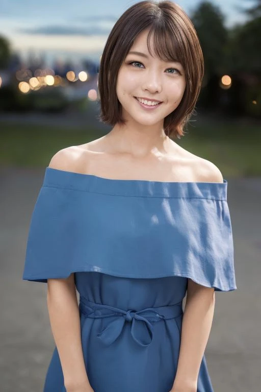 neat college girl、petite person、(Summer yukata)、Outside the field、(Slimed、small tit、flat boobs、small tit)、Photorealsitic、detaileds, Skin Texture, ultra-detailliert、Delicate and sexy collarbone、A smile、Super Detailed Face、Detailed lips、A detailed eye、二重まぶた、Sitting on legs bending the knees、Squatting、White panties are visible from the skirt、Shorthair with bangs、Straight bob hair、10yaers old、cute like an idol、from quite above