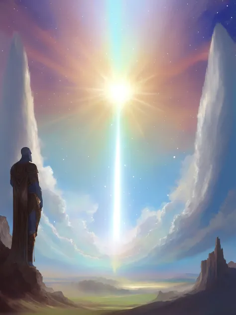 digital painting, celestial, noon, scenery, "at the Iridescent epic Colossus"<lora:EnvyCelestialXL02:1>
