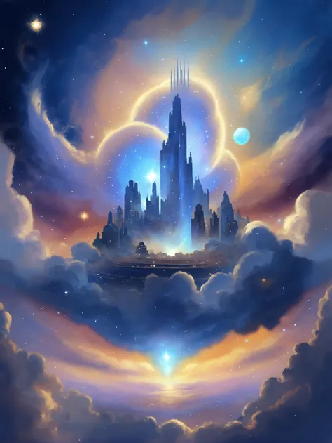 digital painting, celestial, indescribable,great fantasy cloud city outside of the universe<lora:EnvyCelestialXL02:2>
