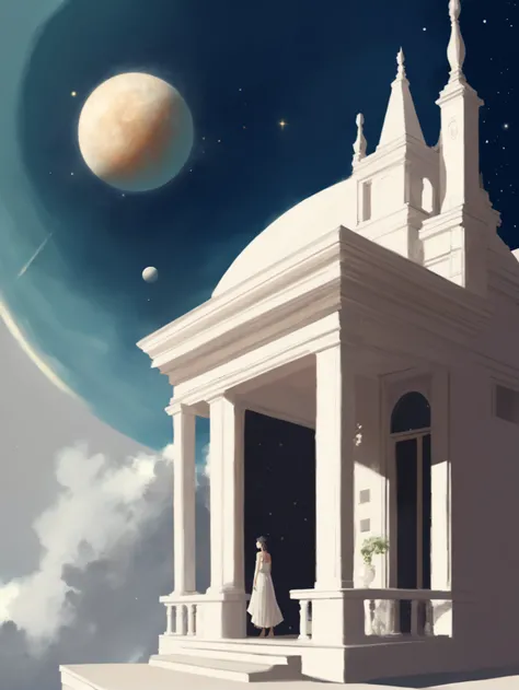 digital painting, celestial, noon, architecture, wistful boutique by a planet<lora:EnvyCelestialXL02:1>