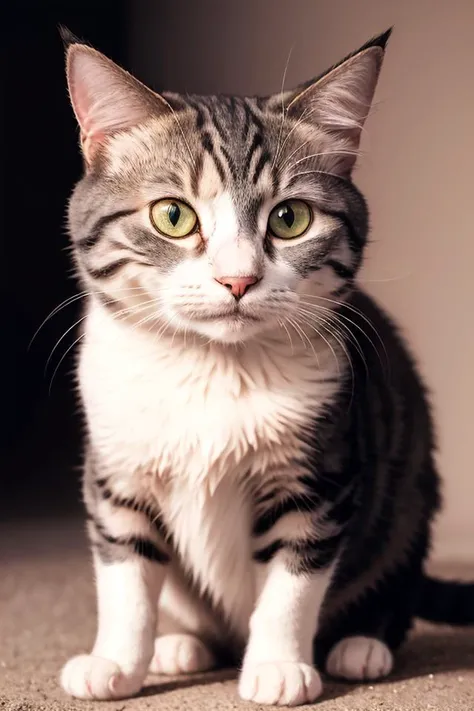 RAW photo of cat, Photorealistic, Hyperrealistic, Hyperdetailed, low cut, detailed skin, soft lighting, subsurface scattering, realistic, heavy shadow, masterpiece, best quality, ultra realistic, 8k, golden ratio, Intricate, High Detail, film photography, soft focus