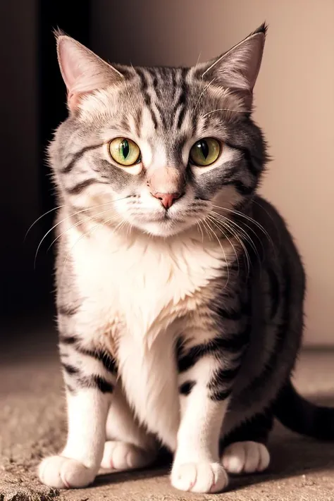 RAW photo of cat, Photorealistic, Hyperrealistic, Hyperdetailed, low cut, detailed skin, soft lighting, subsurface scattering, realistic, heavy shadow, masterpiece, best quality, ultra realistic, 8k, golden ratio, Intricate, High Detail, film photography, <hypernet:DPG1Rv0003:1>