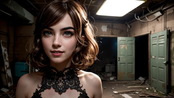 an awarded profesional photography of (1man:1.3) angel with pink eyes aqua eyes eyes and Arched Brows and male Curly Shaggy Haircut hair hairstyle and imperial mustachein light brown color, wearing a prom dress crazy smile, playing a game dice in desolate military base, abandoned barracks, rusted weaponry, eerie silence by by Alec Soth Tungsten Lighting,(epic scene:1.3),ultradetialed character with perfect face,detailed skin,(ultrasharp:1.3),(masterpiece:1.1),best quality,(photorealistic:1.2),ultrarealistic,realistic ultradetailed character,4k perfect quality, full body shot , focus on character, <lyco:GoodHands-beta2:1> Magnificent,Imperceptible detail,Intricately designed, (perfect quality face:1.5) hyper-detailed complex, very intricate details, insanely detailed, detailed clothes, detailed skin, detailed body, nice character figure
