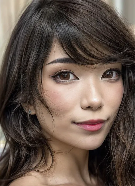High detail RAW color Photo of gorgeous sks woman, smile, fit, toned, sexy look, high detail hair, (skin pores, skin imperfections), sharp body, highly detailed body, highly detailed face, sharp focus, 8k high definition, insanely detailed, intricate, masterpiece, highest quality, <lora:locon_emiru_v1_from_v1_64_32:1.25>