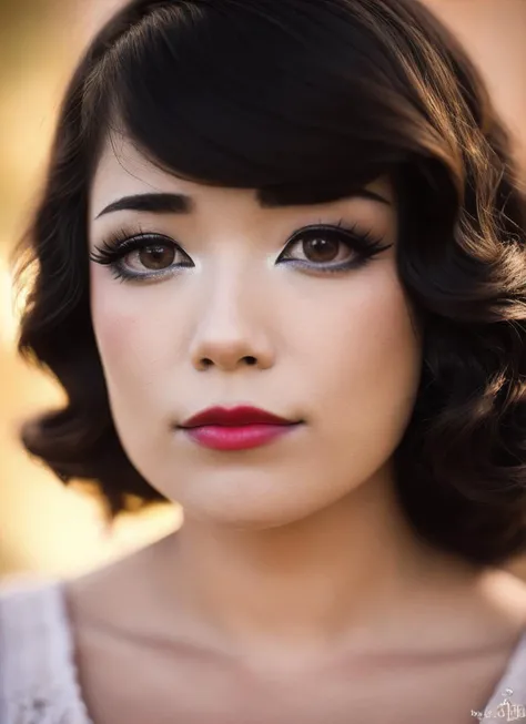 A 1930s professional photograph of sks woman, ((detailed face)), (High Detail), Sharp, 8k, ((bokeh)), <lora:locon_emiru_v1_from_v1_64_32:1.25>
