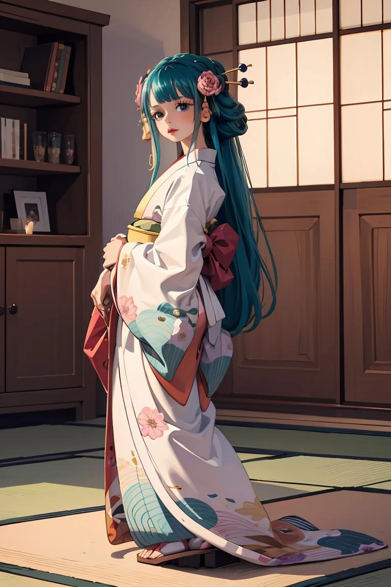 (masterpiece, best quality), 1girl, <lora:kouzuki_hiyori:1> kouzuki_hiyori, flower, japanese clothes, kimono