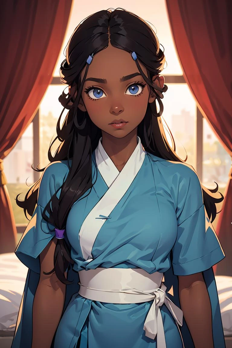(masterpiece, best quality), 1girl, <lora:katara:1> katara, dark skin, dark-skinned female