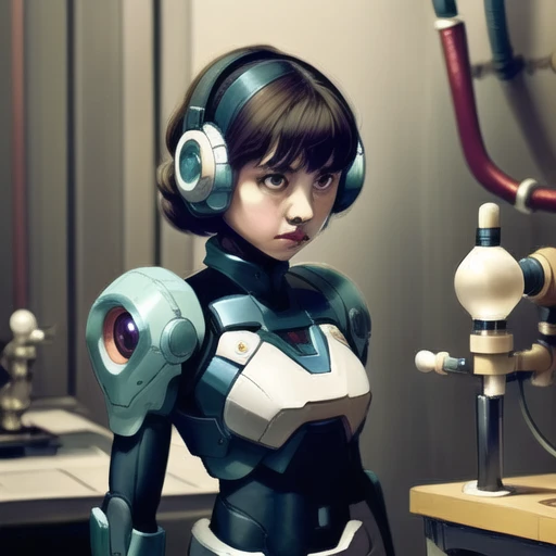, (masterpiece:1.3), best_quality, absurdres, (solo:1.3), (1girl), upper_body, science_fiction, android, <lora:reploidv2_merge2:1.0>