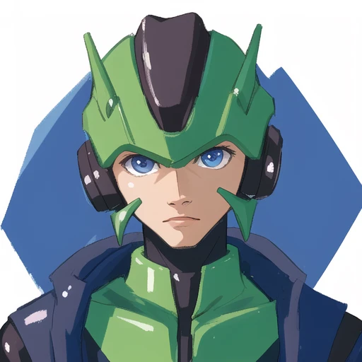 , (masterpiece:1.3), best_quality, absurdres, (solo:1.3), (1boy), portrait, science_fiction, android, <lora:reploidv2_merge2:0.8>