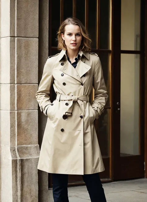 Heidi Klum in beige Trenchcoat 