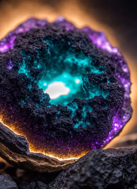 galaxy inside gemstone, (sharp focus:1.2), extremely detailed, (photorealistic:1.4), (RAW image, 8k high resolution:1.2), RAW candid cinema, 16mm,ultra realistic, cinematic film still, subsurface scattering, ray tracing, (volumetric lighting), facets, volcanic rock