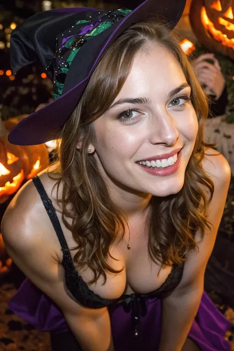 The most beautiful sks woman , (flirting with camera:1.1) ,(Halloween theme:1.2) ,flirting smile on face, wearing sexy witch lingerie,(full body:1.2) ,film, cinematic lighting, cinematic, uhd, wallpaper <lora:detail_slider_v4:2>, 20 years old sks woman (ariadne:0.5) <lora:locon_roseleslie_v1_from_v1_64_32:0.25> (younganeta-ti:0.4) <lora:lora-joanna-popowicz-younger:0.4>, <lora:locon_madziajonak_v1_from_v1_64_32:0.4>, <lora:lora-small-emma-stone-v1:0.35> <lora:locon_feliciaday_v2_from_v2_64_32:0.35>