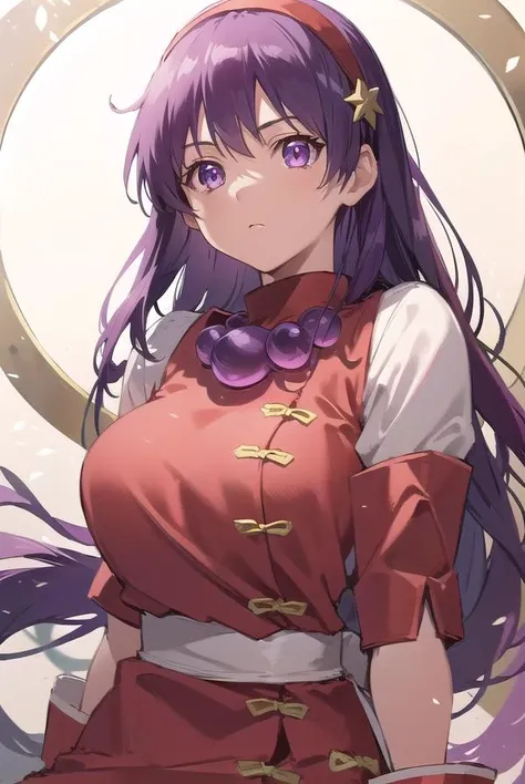 athenaasamiya, <lora:athena asamiya kof 98-lora-nochekaiser:1>,
athena asamiya, long hair, hair ornament, (purple eyes:1.1), purple hair, hairband, star \(symbol\), star hair ornament, red hairband,
BREAK gloves, jewelry, pants, fingerless gloves, necklace, bead necklace, chinese clothes, dress, red dress, puffy sleeves, short sleeves, white sleeves, red gloves,
BREAK outdoors,
BREAK cowboy shot, looking at viewer,
BREAK <lyco:GoodHands-beta2:1>, (masterpiece:1.2), best quality, high resolution, unity 8k wallpaper, (illustration:0.8), (beautiful detailed eyes:1.6), extremely detailed face, perfect lighting, extremely detailed CG, (perfect hands, perfect anatomy),