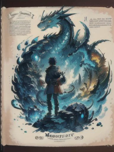 masterpiece, best quality, 8k, HoarfrostExplorationDiary, character profile, character design, english text, description, dragon, tail, 1boy, ((12 yo boy)), (potion receipe), ingredients, herbals, archive, category book, <lora:LoHA-HED-000010:1:LyCOPALETTE>,