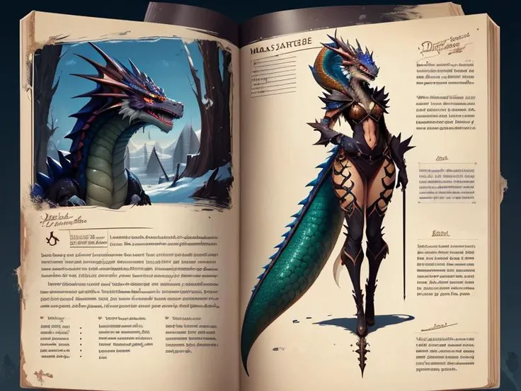 masterpiece, best quality, 8k,
HoarfrostExplorationDiary, character profile, character design, english text, description,
dragon, tail, 1girl, archive, category book, <lora:LoHA-HED-000010:1:LyCOPALETTE>,