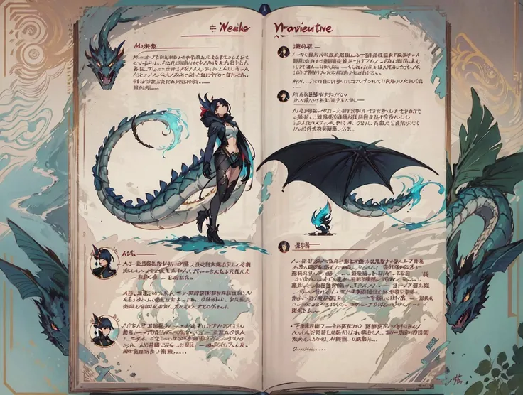 masterpiece, best quality, 8k,
HoarfrostExplorationDiary, character profile, character design, english text, description,
dragon, tail, 1girl, archive, category book, <lora:LoHA-HED-000010:1:LyCOPALETTE>,