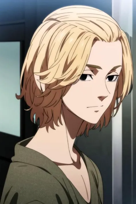 (best quality:1.1), (masterpiece:1.4), movie still, , upper body, , , realistic, 1boy, solo, male focus, <lora:manjirou_sano:0.78>, manjirou_sano, blonde hair, black eyes,