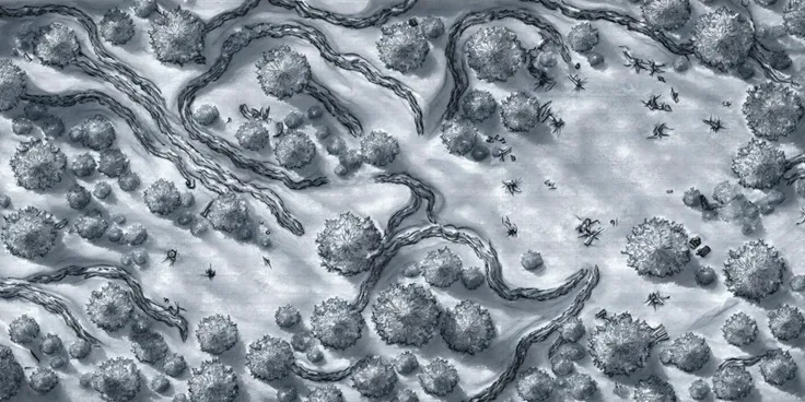 battlemap outdoor winter forest