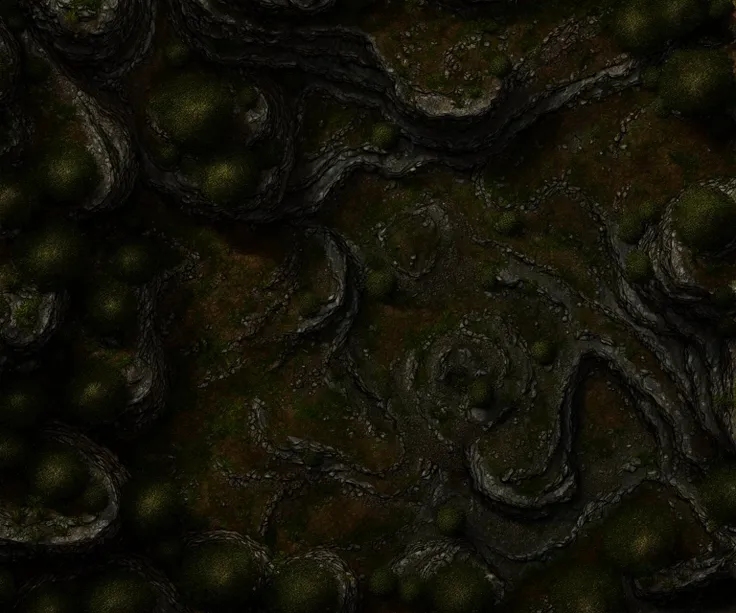 battlemap outdoor forest trees ridges