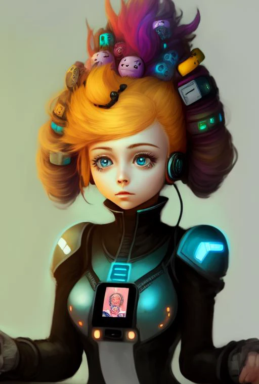 <lora:shouten_pegasus_mix_mori:1.3>, android girl with usb port hair, hair ornament