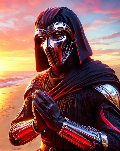 made of ais-brknlvlmp, slight Tudor Kylo Ren, Bracelet, at Twilight, designed by Louis Janmot, Kelly Sue Deconnick, soft lighting, sharp and in focus, Fujifilm XT3, F/2.8, skin pores, <lora:Broken_Lava_Lamp:1>