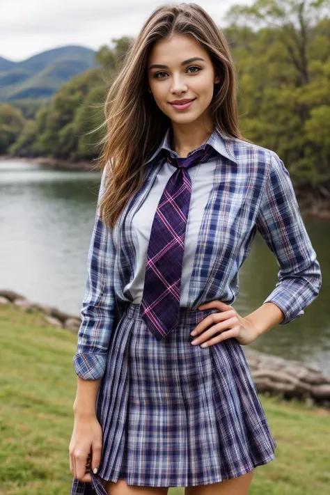 woman, beautiful face, cute, realistic, detailed, scenic view, noon, full body shot
<lora:DETAIL_SLIDER_BY_STABLE_YOGI:1>
<lora:Plaid School Dress By Stable Yogi:1> navy Plaid shirt, skirt, necktie
