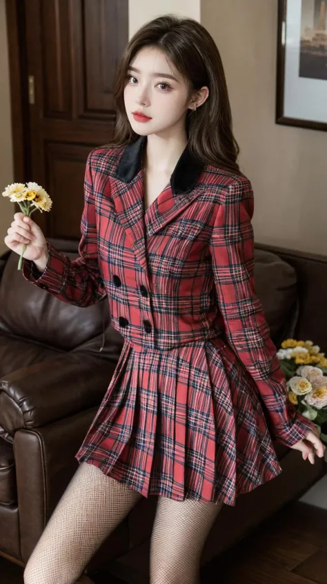 best quality,HDR,UHD,8K,Vivid Colors,solo,front view,photo_(medium),(1girl:1.3),(looking at viewer:1.4),
<lora:add_detail:0.8>,cowboy shot,standing,outside,sky,living room,(holding flower:1.4),<lora:Mis13:0.7>,MIS,