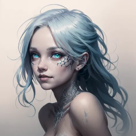 portrait of a cute ghst-3000, detailed, elegant, cinematic, ghost girl, spooky, detailed, intricate, elegant, cinematic, textured, detailed lighting