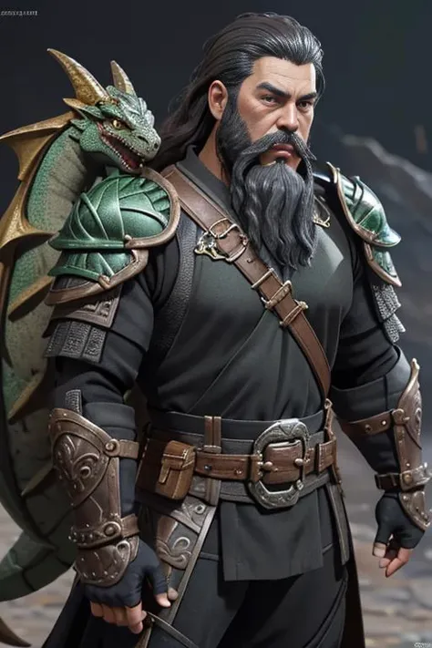 (Dutch angle:1.3),(ActionFigureQuiron style),GuanYu,1man,very Long beard,grizzled beard,falchion,(green metal armor, metal dragon head on the shoulder, holding falchion, (colored skin, ),(long heavy black beard):1.2), (green metal armor with intricate pattern:1.2), gloves, long pants,<lora:lu_20230618023935:0.4>, action figure box, no humans, (reference sheet:1.1),<lora:quiron_ActionFigure_v1_Lora:0.6>,
masterpiece,intricate detail,highest texture,best quality,photo realistic,unreal engine 5,8k,